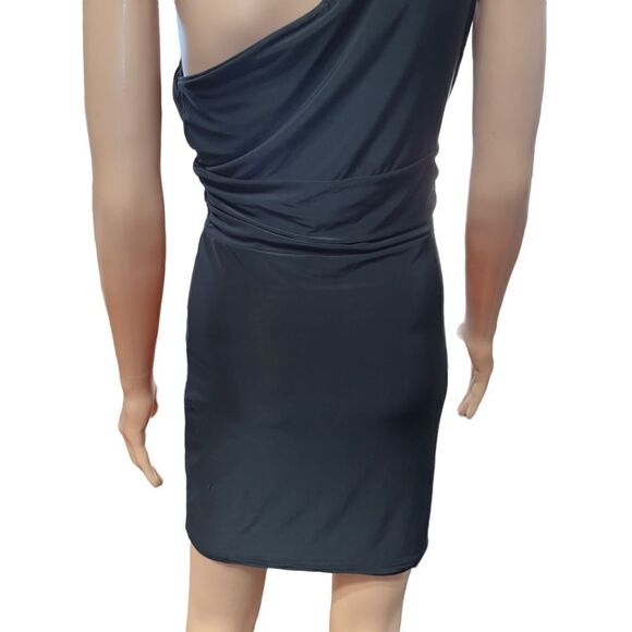 PrettyLittle Thing One Shoulder Cutout Black Dress Size 6 - Picture 6 of 15